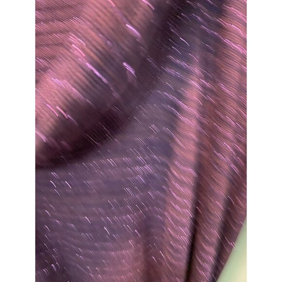 AGB Woman Plus Size 1X Purple with Metallic Thread Cowl Neck Tunic Sweater With - Picture 4 of 9